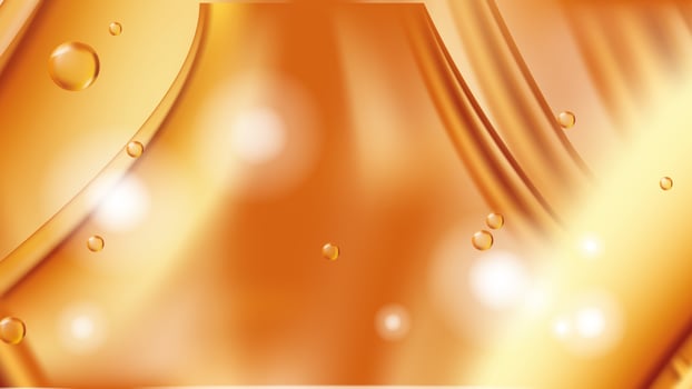 Orange golden flowing liquid abstract vector