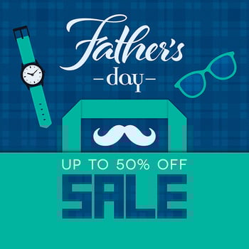 Fathers Day sale square banner vector