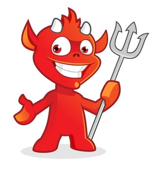 Cute devil cartoon character vector