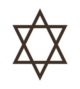 Black David star on white vector
