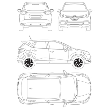 Renault Captur Blueprint vector
