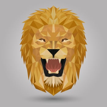 geometric lion head vector