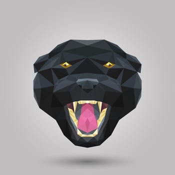 Geometric black panther  vector