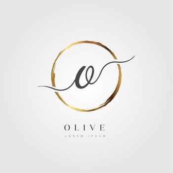 Gold Elegant Initial Letter Type O vector