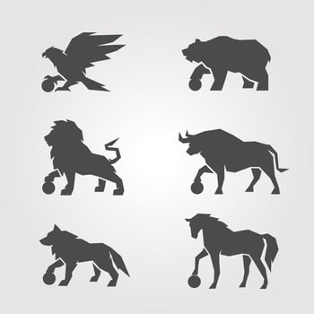 Animal iconic symbol vector