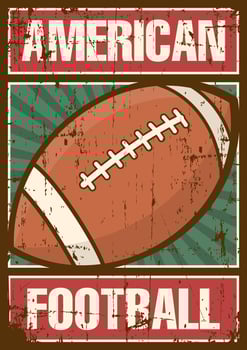 American Football Rugby Sport Retro Pop Art Poster Signage vector
