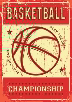 Basketball Football Sport Retro Pop Art Poster Signage vector