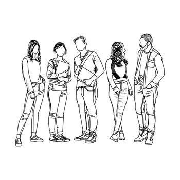 Group of Young People vector