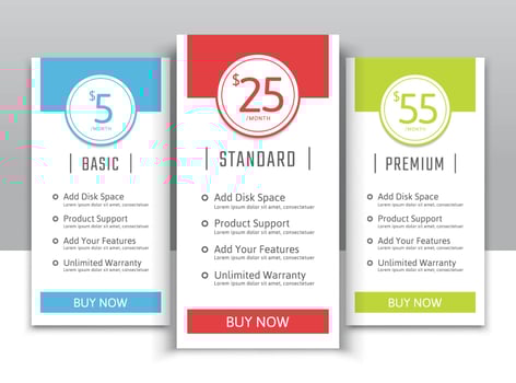 Pricing table vector