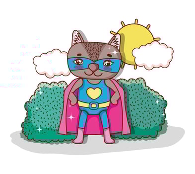 Superhero animal cartoon vector
