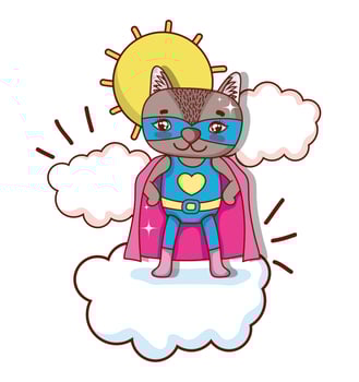 Superhero animal cartoon vector