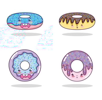 Set of kawaii cartoons vector