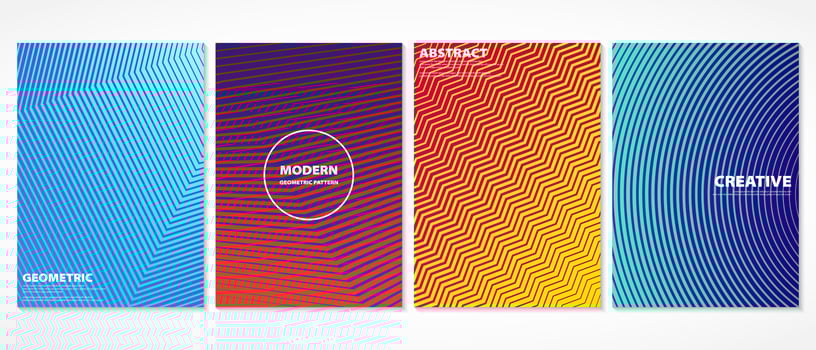 Abstract colorful minimal covers pattern design.  vector