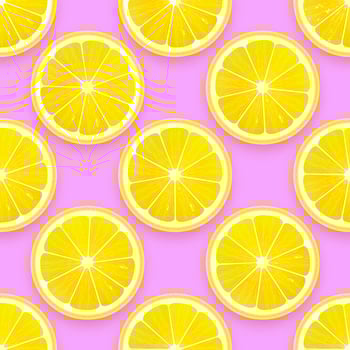 Fresh Lemon Seamless Pattern Vector Background
