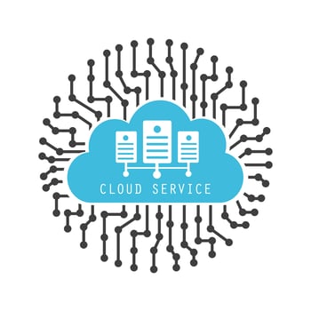 digital cloud server vector