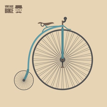 vintage old bicycle vector