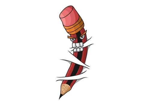 crazy pencil vector illustration