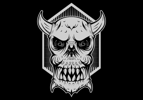 skull monster evil head vector