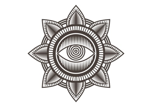 one eye mandala design vector illustration