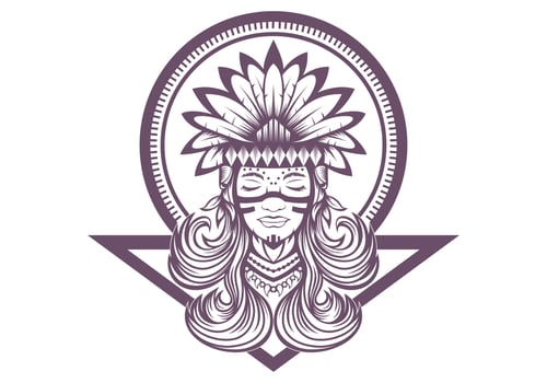 Native American  beautiful  Girl vector illustration