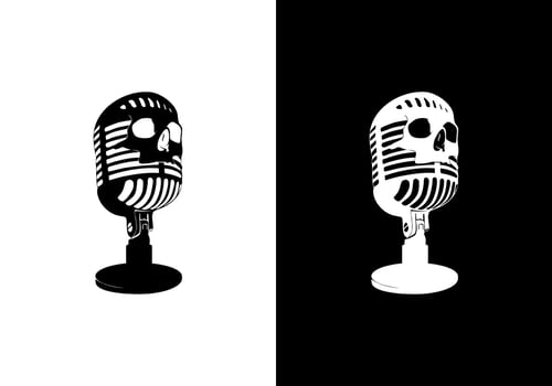 microphone skull vector