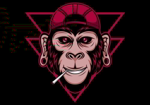 chimpanzee cool vector illustration