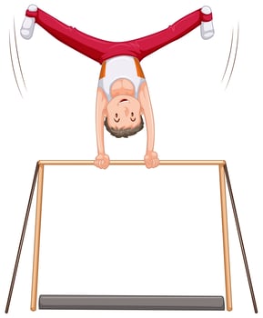 Male gymnastics athletes character vector