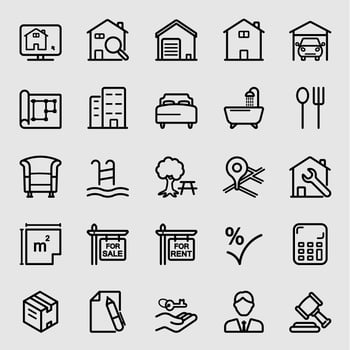 Real estate line icon vector