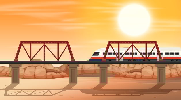 A rail at desert scene vector