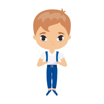 cute little student boy avatar character vector