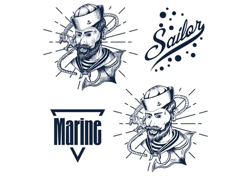 sailor man hand draw vector illustration