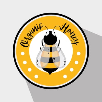 Organic honey label vector