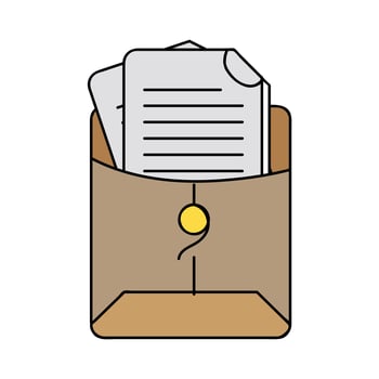 file folder with business document information vector