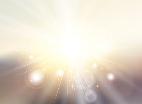Sky with sunlight rays twilight blurred gradient abstract background landscape. Spring summer vector