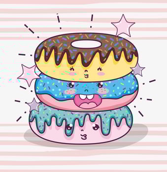 Cute kawaii cartoons vector