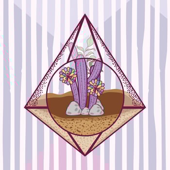 Plant inside Polyhedron glass vector