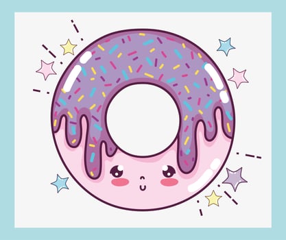 Cute kawaii cartoons vector
