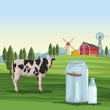 Farm milk natural vector