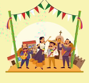 Mexicans cinco de mayo cartoon vector