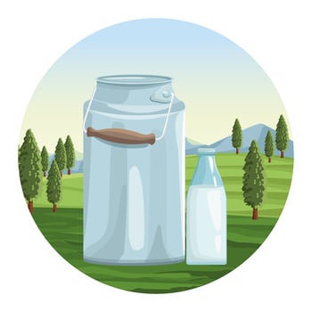 Farm milk natural vector