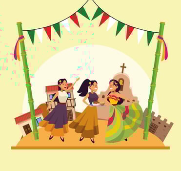 Mexicans cinco de mayo cartoon vector