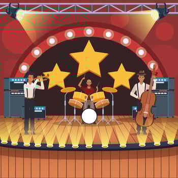 Music band cartoon vector