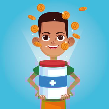 Kid donation charity cartoon vector
