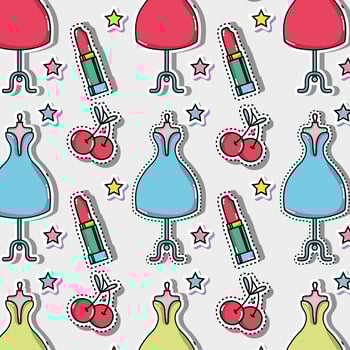 cute fashion patches trendy design vector