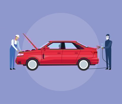 Car garage shop vector