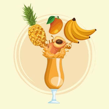smoothies with fruit vector