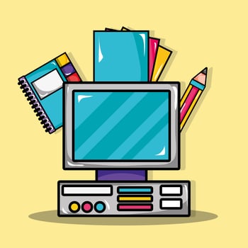 school utensil design to study and learn vector