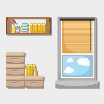 set office flat accessory to work vector