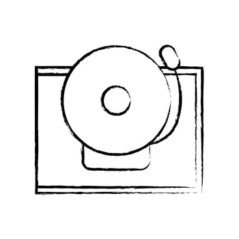 figure school bell alert object design vector