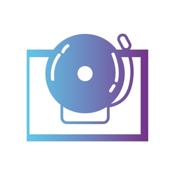 line school bell alert object design vector